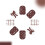 Glossy Fake Nail Short Square Shape Brown Bows Checkered Pattern Polkas Dot Art 7
