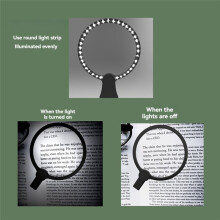 Neck Handheld Desktop Large Lens Magnifier with 24 LED Lights Multi-Purpose Portable HD Magnifier Elderly Reading