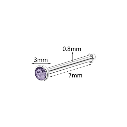 Cubic Zirconia Nose Ring Set 20 pcs 20g multicolor 1