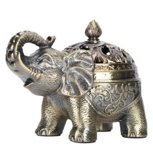 Elephant Shaped Zinc Alloy Incense Burner 16x13x11cm Bronze