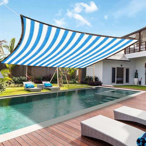 Vela de sombreamento retangular curva kedshhgu Shade&Beyond, 78 x 157 polegadas, cinza claro, permeável, para pátio, quintal e deck. 1