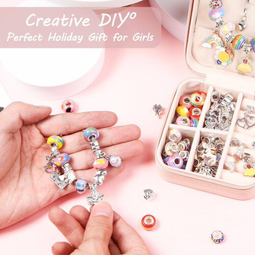 Κιτ κατασκευής βραχιολιών DIY για κορίτσια – Γούρια με μονόκερο και γοργόνα, 1