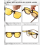 Conjunto de 3 lentes de plástico para óculos de sol com encaixe, modelo retangular e flip-up. 4
