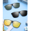 Conjunto de 3 lentes de plástico para óculos de sol com encaixe, modelo retangular e flip-up. 5