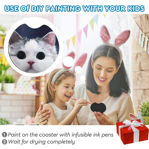 Sublimation Car Coasters Blanks 2.75 Inch 40 pcs 2