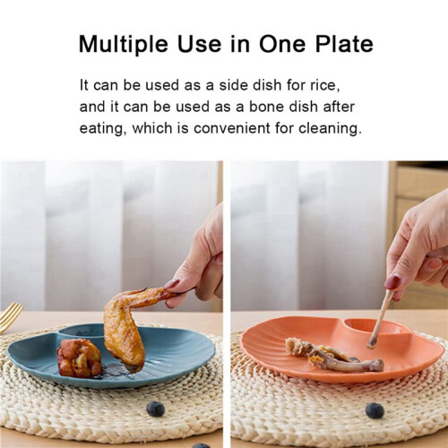 18X Multicolor Shell Bone Spitting Dish Dining Table Bone Storage Tray Dessert Fruit Plate with Bottom Bracket 1