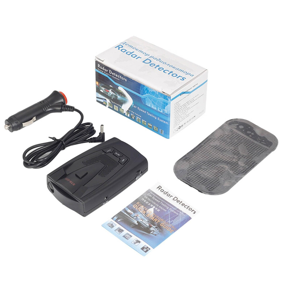 Car Radar Detector 360 Fullfrequency Detection Long Range Speed Alerts Duallanguage Voice Warning Black 9330225108115
