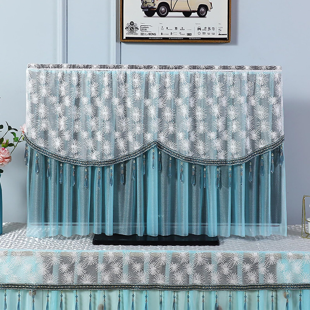 Lace Tv Dust Cover 70 Inch Screen, Antistatic Gauze Fabric For Flat Screen, Elegant Decorative Design 9073542789543
