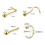12 τεμάχια/σετ 20 γρ. Piercing δαχτυλιδιών μύτης με ατσάλινη μπάλα Piercing ρουθουνιών σε 2