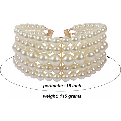 Conjunto de colar e brincos com pérolas sintéticas da moda 1