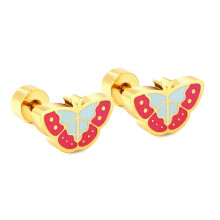(Butterfly EA61990M, Golden) Classic Elegant Creative Rabbit Stud Earrings, Minimalist Cute Stainless Steel Ear Piercing Jewelry for Women