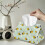 Daisy Bee Print PU Leather Tissue Box Cover, Rectangular Tissue Holder for Tabletop/Bathroom/Car/Office – 2 Pcs 2