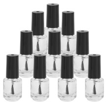 10 Stück 5ml Klare Glas-Nagellackflaschen mit Pinsel, Schraubkappe, Trichter und Mischkugeln