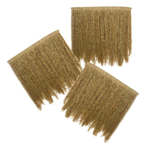 Artificial Grass Outdoor Rug Simulated Thatch Tile 3 Pcs 2