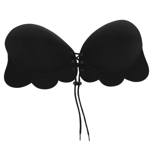 Silicone Strapless Wireless Push-Up Bra Black B Cup 1