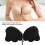 Silicone Strapless Wireless Push-Up Bra Black B Cup 6