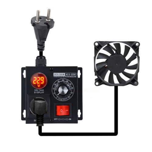 5000W Thyristor Voltage Regulator with Digital Display, 115x100x85mm