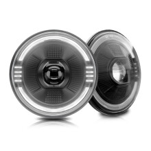 Faróis de LED de 7 Polegadas, Faróis de Projetor Redondos com Farol Alto e Baixo DRL, Pisca-Pisca para JK LJ CJ TJ