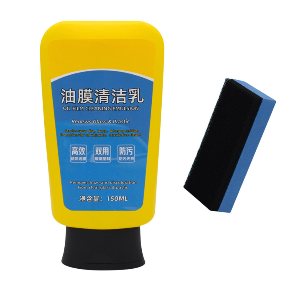 Car Glass Cleaner Windshield Oil Film Remover 150Ml Restores Crystal Clear Visibility With Sponge 9771547648642