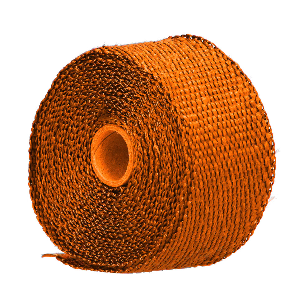 5M Glass Fiber Exhaust Heat Wrap Tape 50Mm For Car & Motorcycle Orange 3461390912019