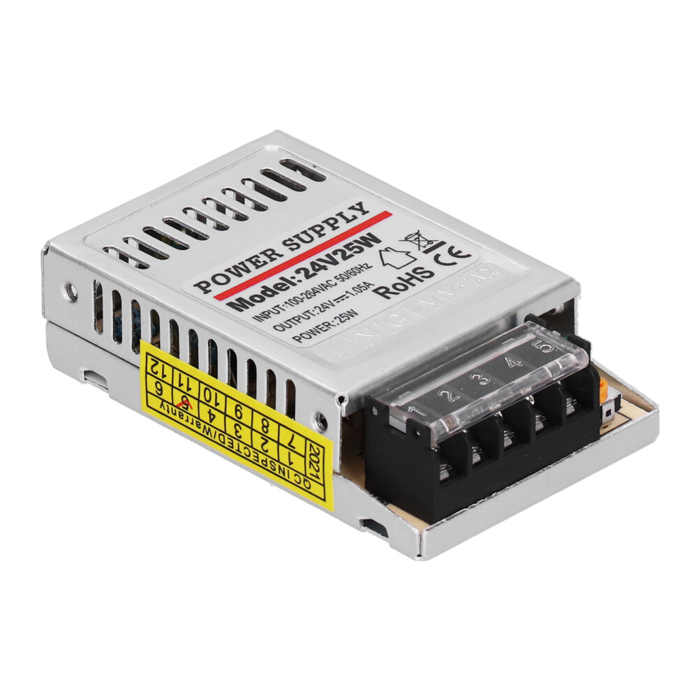 Yyâ25Â24 25W 24V Dc Switching Power Supply, Compact Aluminum, Ip20 8461390912649