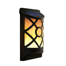 GEEZY Solar LED Wall Light with Flickering Flame Garden Patio Dusk to Dawn Lighting