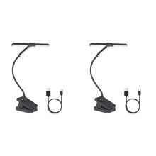 2X 51 Led Music Stand Light, Folding Rechargeable Clip Light, Professional Piano Lamp with 4 Color 3 Brightness