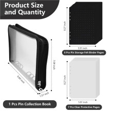 2X Pin Display Book Emalj Pin Collection Hållare Handelsbok, Brosch Pin Lagring Organizer Pärmalbum för Samlare