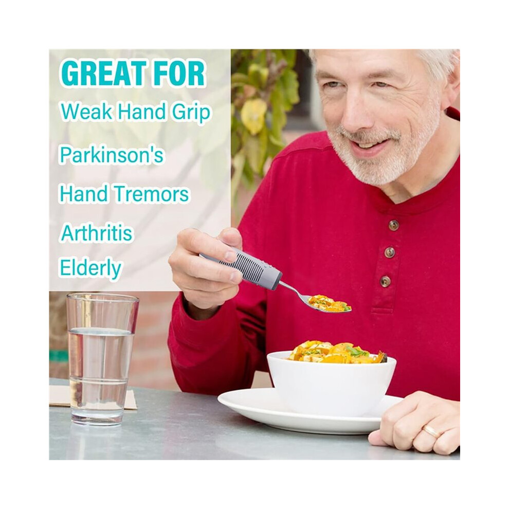Adaptive Utensils Set, Adaptive Utensils 8pcs for Hand Tremors,Elderly, Arthritis,Parkinsons-Built  Utensils