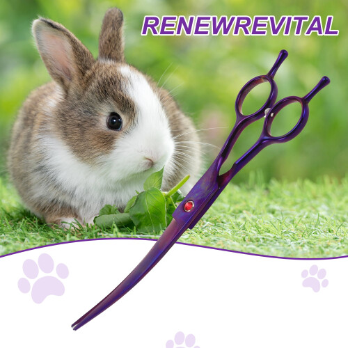 Dog Grooming Scissors Ergonomic Handle Curved 7.5 Inch 2