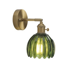 Applique Murale Vintage Nordique en Verre, Abat-Jour Tulipe, Vert, pour Salon