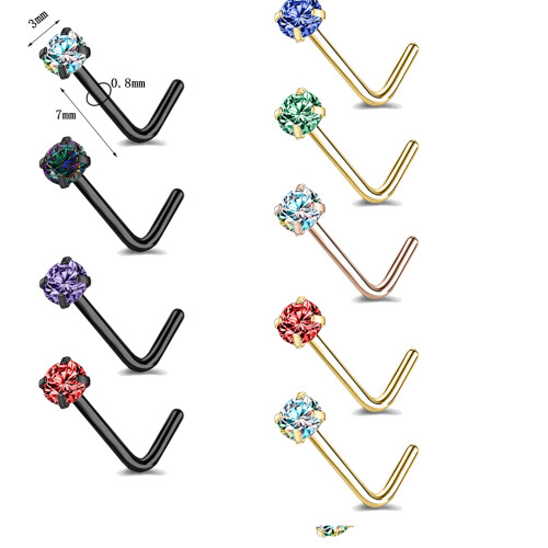 9 τεμάχια 20 γρ. Claw Round Crystal Ring Piercing Μικτού Χρώματος Κυβικό Ζιρκονίου Piercing 2