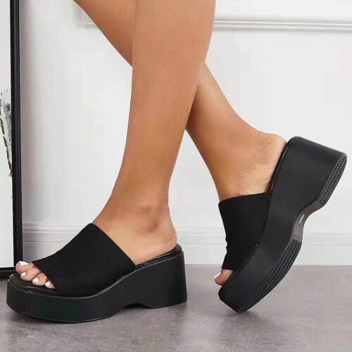 Sandali con zeppa da donna Siides, con punta aperta, modello slip-on, leggeri. 1