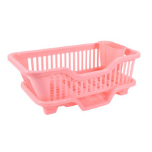 Environmental Plastic Kitchen Sink Dish Drainer Set Rack Washing Holder Basket Organizer Tray, Approx 17.5 x 9.5 x 7INCH ()