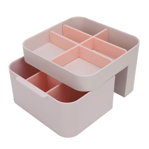 Cosmetic Storage Box Organizer with Drawer 18.5cm Plastic Case