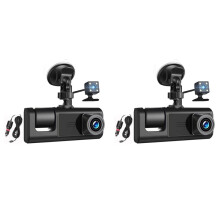 2X Auto-DVR HD 1080P 3-Linsen-Dashcam im Fahrzeug, Drei-Wege-Kamera-DVRs, Recorder, Videoregistrator, Dashcam-Camcorder