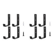 Set of 8 Heavy Duty J-Shaped Hooks -Garage Hooks - Metal Wall Mounted Hooks for Tool Storage - Garage Truck and Home