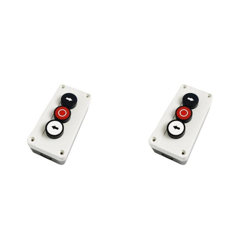 2X Waterproof Three Hole Push Button  Box 2NO 1NC, Left-Right Stop Electrical Control Station