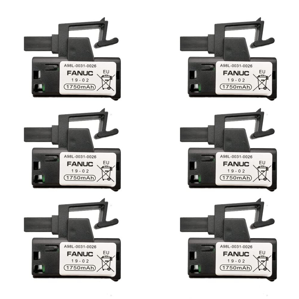 Yyshine 6 Pack 1750Mah 3V Plc Battery, Backup Pack For Fanuc A98l00310026 Cnc Controller, Reliable Power 9092120236699
