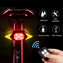 Kabelloses Fahrrad-Rücklicht, USB wiederaufladbar, 12,2x4cm, 500mAh, Sicherheitssignal