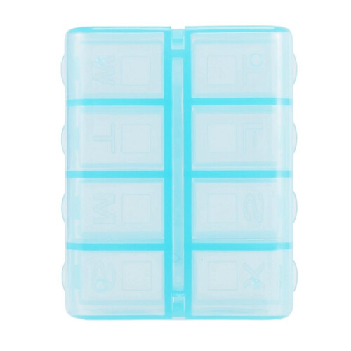 5X Plastic Rectangle 8 Compartments 7 Days Medicine Pill Box 1