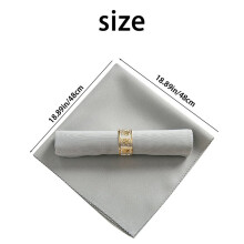 40Pcs 48X48cm Polyester Cloth Napkins for Restaurant Wedding Banquet Dinner Party, Silver Gray