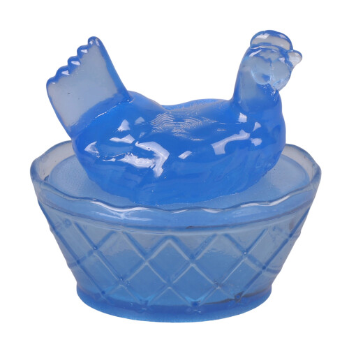 Resin Hen Candy Dish,Decorative Covered Candy Bowl with-Blue