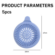 Silikon-Haarstopper zur Verhinderung von Verstopfungen, Abflussschutz mit Saugnapf für Waschbecken, Dusche und Badewanne (5er-Set)