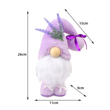 4X Decorazione con Gnomi Svedesi Color Lavanda per La Casa, Viola Pastello, Vassoio un Più Livelli, Decorazione nel Peluche,  Nordico