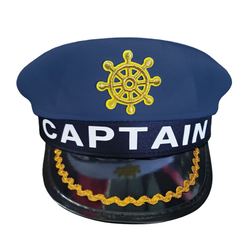 Elegant Design Captain Hat Adjustable Props for Head-Navy Blue