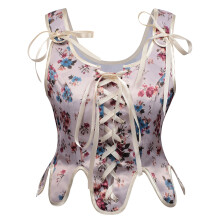 Corset Costume Floral Bodyshaper Bustier Breathable for-Red S