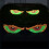 1 Pair LED Car Dynamic Devil Eye Light Sticker USB Car Evil Eyes Warning Lamp Car Windshield  Eye Lights,B 3