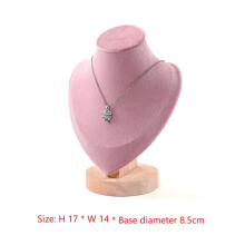 5X Jewlery Display Stand Pendant Earrings Necklace Mannequin for Shop Showcase Decor Wooden Base Chain Holder C