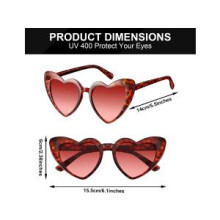 Óculos de Sol Femininos em Formato de Coração, Lentes Polarizadas com Proteção UV400, Armação Grande, Design Vintage, Formato Olho de Gato e